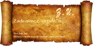 Zadravecz Urbán névjegykártya